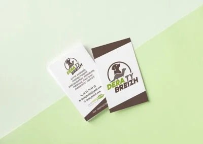 Création d'un logo pour une entreprise de dératisation aux méthodes naturelles. Réalisation des cartes de recto visites recto verso.